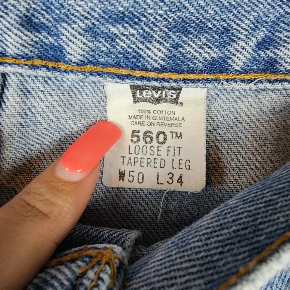 Levi's Jeans Mens 50x34 560 Loose Fit Tapered Leg Light Wash Blue Vintage EUC